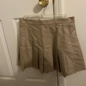American Apparel Pleated Tan Mini Skirt